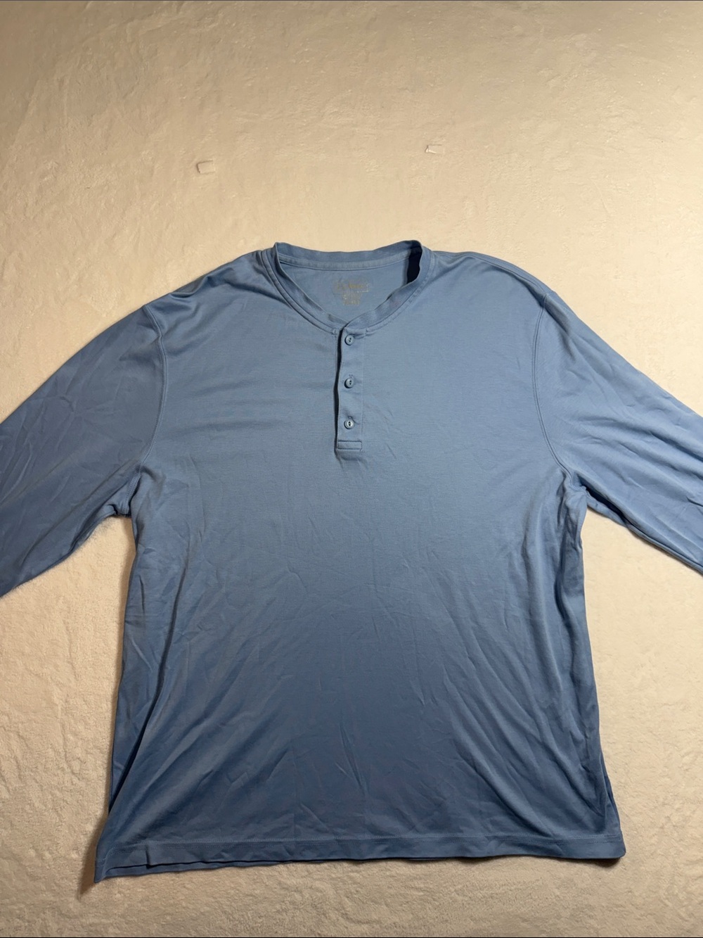 L.L. Bean Men's Light Blue Henley Long Sleeve Shirt Pima Cotton